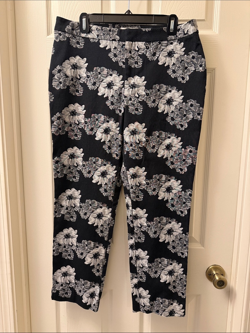 Coldwater Creek Black Floral Ponte Pants